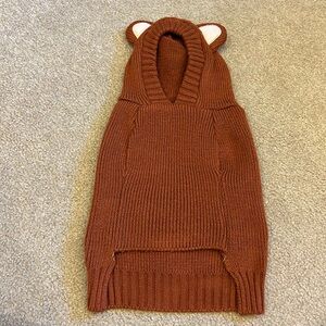 Dog teddy bear ear hooded sweater